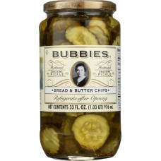 BUBBIES: Pickle Bread and Butter Chips, 33 oz