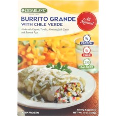 CEDARLANE: Burrito Grande with Chili Verde Sauce, 10 oz