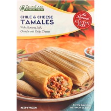CEDARLANE: Gluten Free Tamales Chile & Cheese, 10 oz
