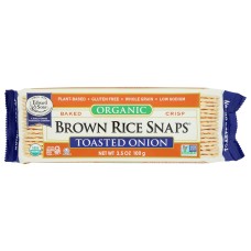 EDWARD & SONS: Organic Toasted Onion Baked Brown Rice Snaps, 3.5 oz