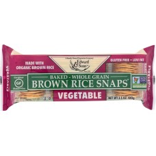 EDWARD & SONS: Baked Brown Rice Snaps Vegetable, 3.5 oz