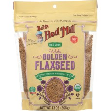 BOBS RED MILL: Organic Whole Golden Flaxseed, 13 oz