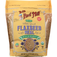 BOBS RED MILL: Organic Whole Ground Flaxseed Meal, 32 oz