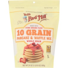 BOBS RED MILL: 10 Grain Pancake & Waffle Mix, 24 oz