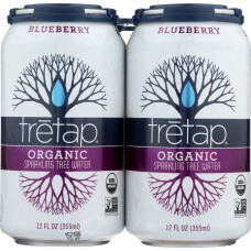 TRETAP: Blueberry Sparkling Water 4 Pack, 48 fl oz