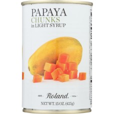 ROLAND: Papaya Chunks in Light Syrup, 15 oz