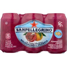 SAN PELLEGRINO: Melograno E Arancia Sparkling Pomegranate & Orange Beverage 6 Count (11.15 oz each), 66.9 oz