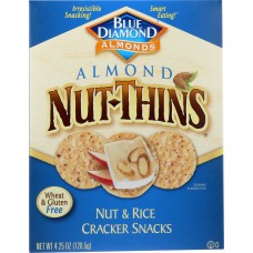 BLUE DIAMOND: Almond Nut-Thins Nut & Rice Cracker Snacks, 4.25 oz