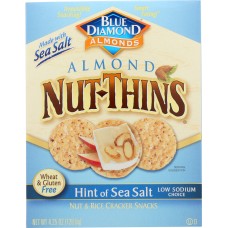 BLUE DIAMOND: Almond Nut-Thins Nut & Rice Cracker Snacks Hint of Sea Salt, 4.25 oz