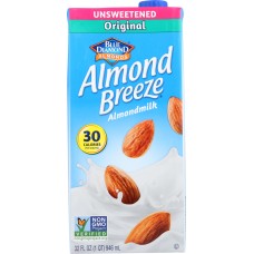 BLUE DIAMOND: Almond Breeze Original Unsweetened Almondmilk, 32 oz