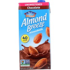 BLUE DIAMOND: Natural Almond Breeze Chocolate Unsweetened, 32 oz