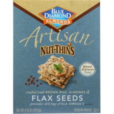 BLUE DIAMOND: Nut Thins Artisan With Almonds & Flax, Wheat & Gluten Free, 4.25 oz