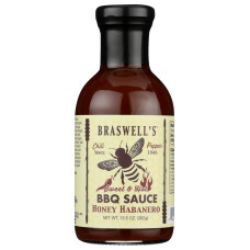 BRASWELLS: Honey Habanero Bbq Sauce, 13.5 oz