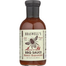 BRASWELL: Sauce BBQ Honey Habanero, 13.5 oz