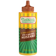 NATHANS: Mustard Spicy Brown Squeeze, 12 oz