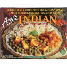 AMY'S:  Indian Mattar Paneer, 10 Oz