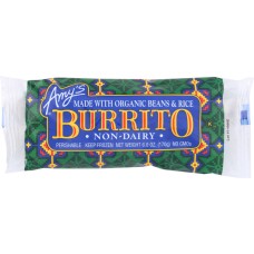 AMYS: Organic Beans and Rice Non-Dairy Burrito, 6 oz