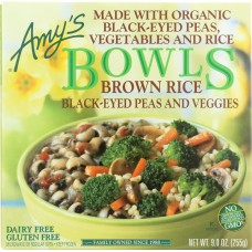 AMY'S: Brown Rice Black-Eyed Peas & Veggies Bowl, 9 oz