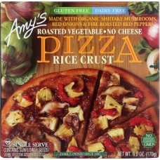 AMYS: Single Serve Rice Crust Roasted Vegetable Pizza, 6 oz