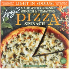 AMY'S: Light in Sodium Single Serve Spinach Pizza, 7.2 Oz