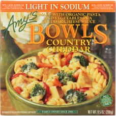 AMYS: Light in Sodium Country Cheddar Bowls, 9.50 oz