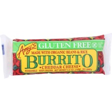 AMYS: Beans & Rice Cheddar Cheese Gluten Free Burrito, 5.5 oz