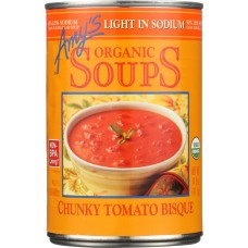 AMY'S: Organic Soup Chunky Tomato Bisque Light in Sodium, 14.5 oz