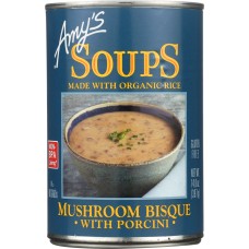 AMY'S: Mushroom Bisque with Porcini Soup, 14 oz