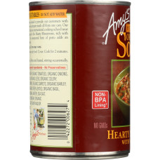 AMY'S: Organic Hearty Minestrone with Vegetables Soup, 14.1 oz