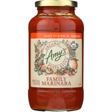 AMYS: Light in Sodium Family Marinara Pasta Sauce, 25.5 oz