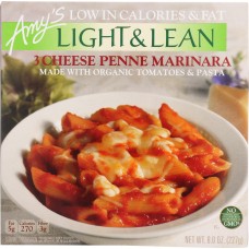 AMY'S: Light & Lean 3 Cheese Penne Marinara, 8 oz
