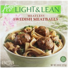 AMY'S: Light & Lean Meatless Swedish Meatballs, 8 oz