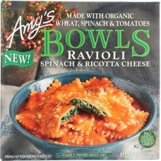 AMYS: Spinach and Ricotta Cheese Ravioli Bowl, 8.5 oz