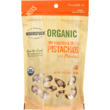 WOODSTOCK: Pistachios Organic Dry Roasted and Salted, 7 oz
