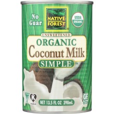 NATIVE FOREST: Simple Unsweetened Organic Coconut Milk, 13.5 oz