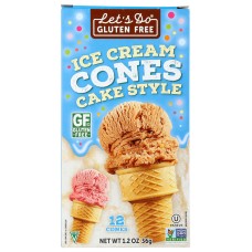 LET'S DO GLUTEN FREE: Ice Cream Cones Cake Style, 1.2 oz