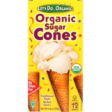 LETS DO ORGANICS: Organic Ice Cream Sugar Cones Rolled Style, 4.6 oz