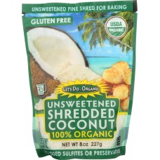 LET'S DO ORGANIC: Shredded Coconut Unsweetened, 8 oz