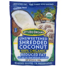 LETS DO ORGANICS: 100% Organic Reduced Fat Shredded Coconut, 8.8 oz