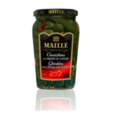 MAILLE: Cornichons with Cayenne Chili Peppers, 13.5 oz
