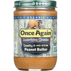 ONCE AGAIN: Organic American Classic Crunchy Peanut Butter, 16 Oz