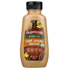 ORGANICVILLE: No Added Salt Stone Ground Mustard, 12 oz