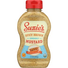 SUZIE'S: Mustard Brown Spicy Organic, 12 oz