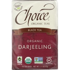 CHOICE TEA: Organic Tea Darjeeling Fair Trade Certified, 16 bg