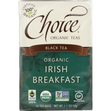 CHOICE TEA: Organic Irish Breakfast Tea, 16 bg