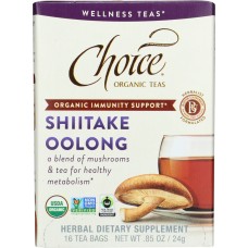 CHOICE TEA: Shiitake Oolong Mushroom Organic, 16 bg