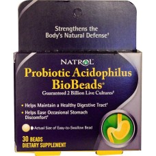 NATROL: Acidophilus Biobeads Probiotic, 30 cp
