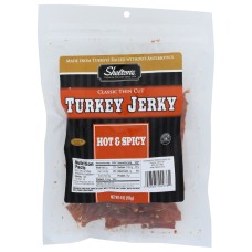 SHELTONS POULTRY: Hot Turkey Jerky, 4 oz