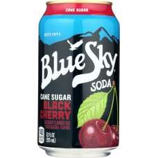 BLUE SKY: Cane Sugar Soda Black Cherry 6-12oz, 72 oz