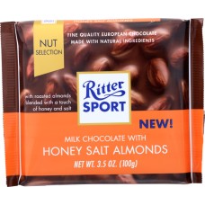 RITTER SPORT: Honey Salt Almonds Chocolate Bar, 3.5 oz